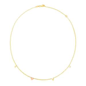 14k Two Tone Gold Love Necklace