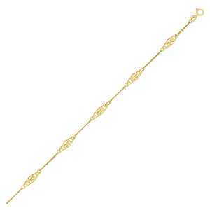14k Yellow Gold Infinity Ankle Bracelet