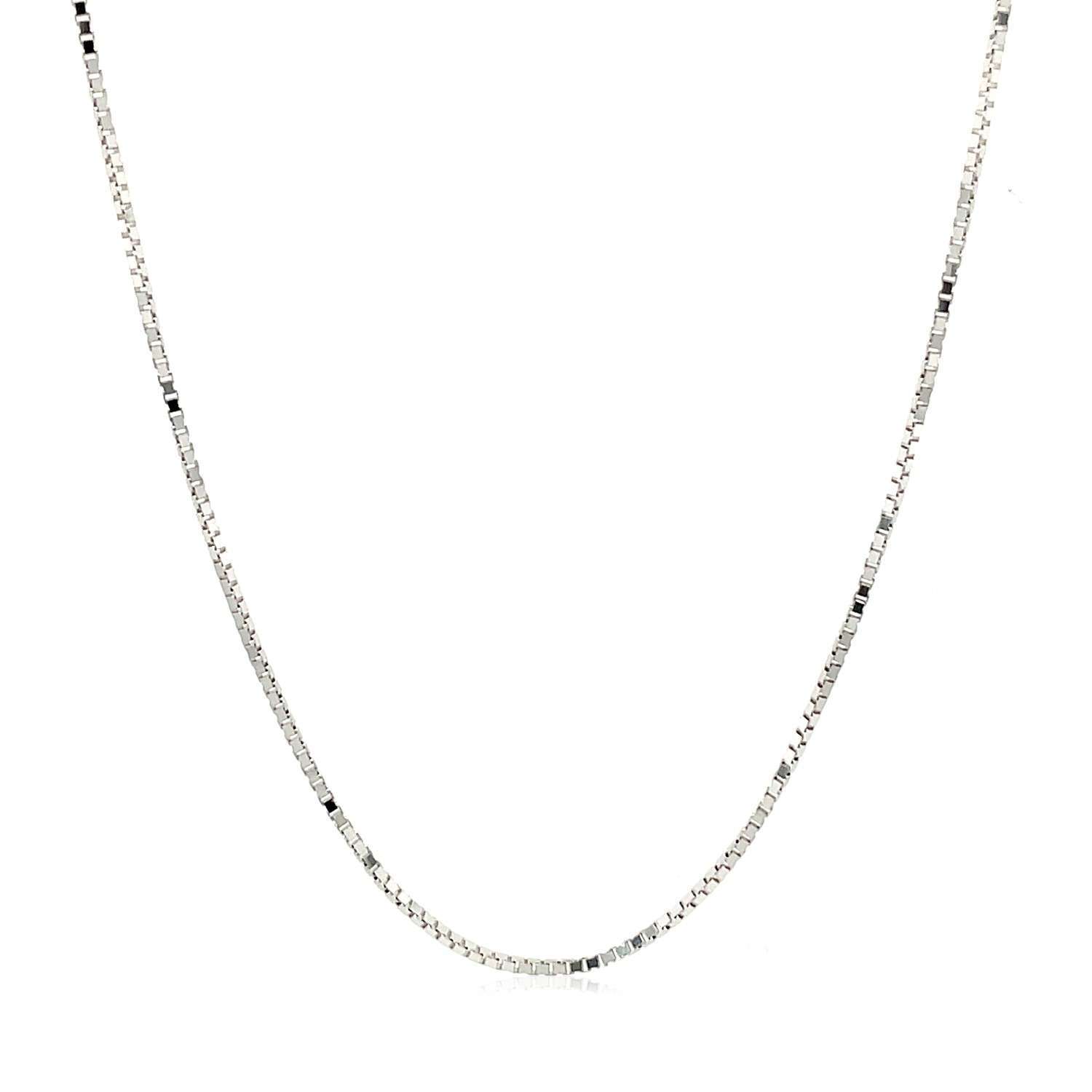 10k White Gold Adjustable Box Chain (0.85 mm) - Image 2