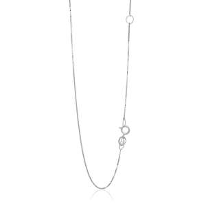 14k White Gold Adjustable Box Chain (0.60 mm)