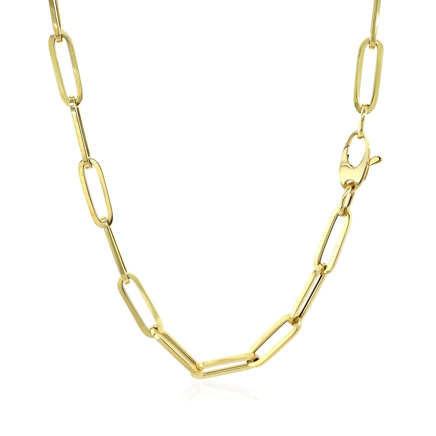 10K Yellow Gold Lite Paperclip Chain (4.20 mm) - Image 3