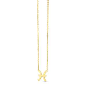 14K Yellow Gold Pisces Necklace