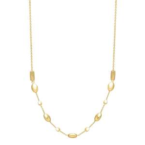 Adjustable Puff Pebble Necklace in 14K Yellow Gold