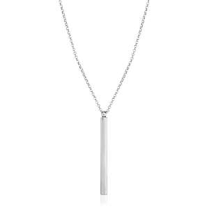 Sterling Silver 24 inch Necklace with Long Polished Bar Pendant