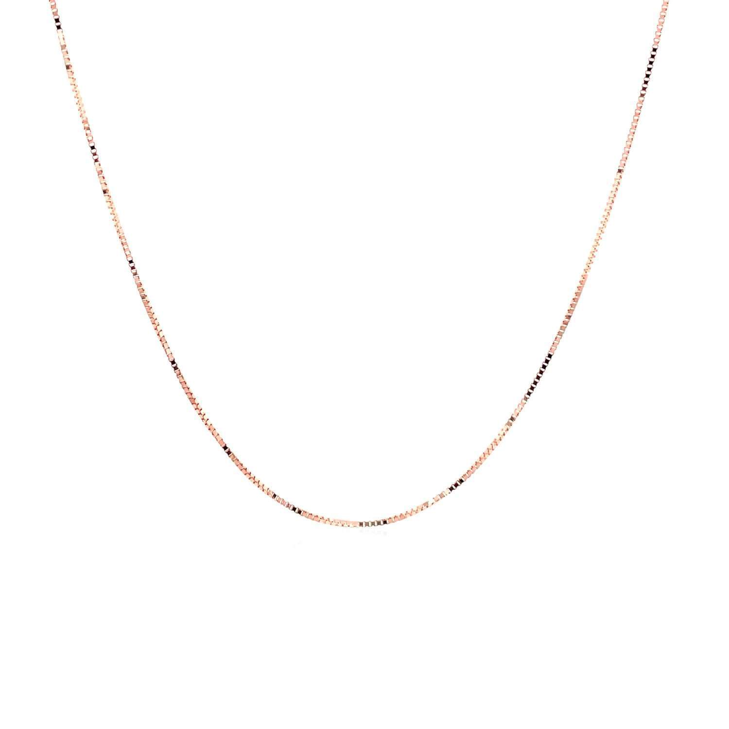 14k Rose Gold Classic Box Chain (0.45 mm) - Image 2