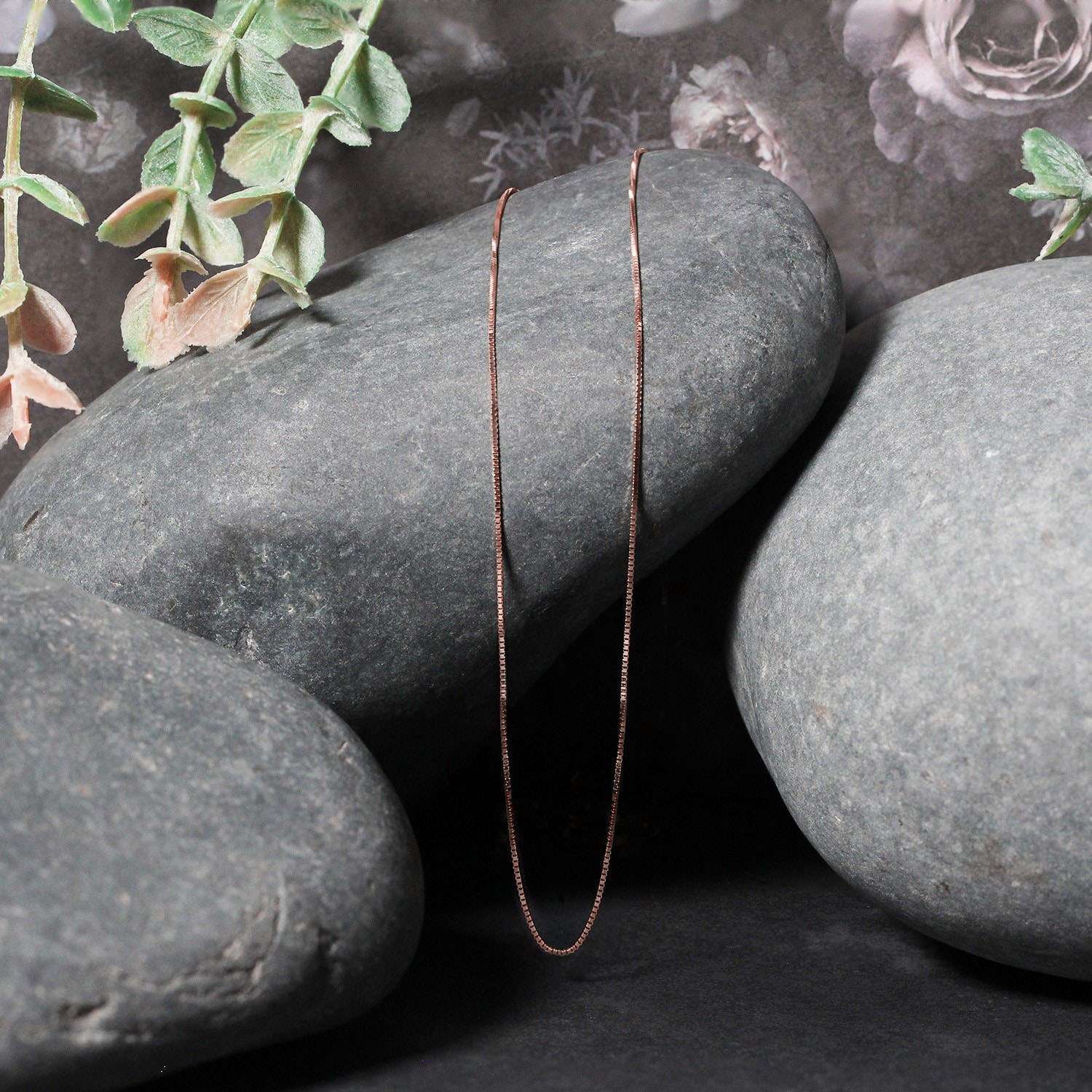 14k Rose Gold Classic Box Chain (0.45 mm) - Image 4