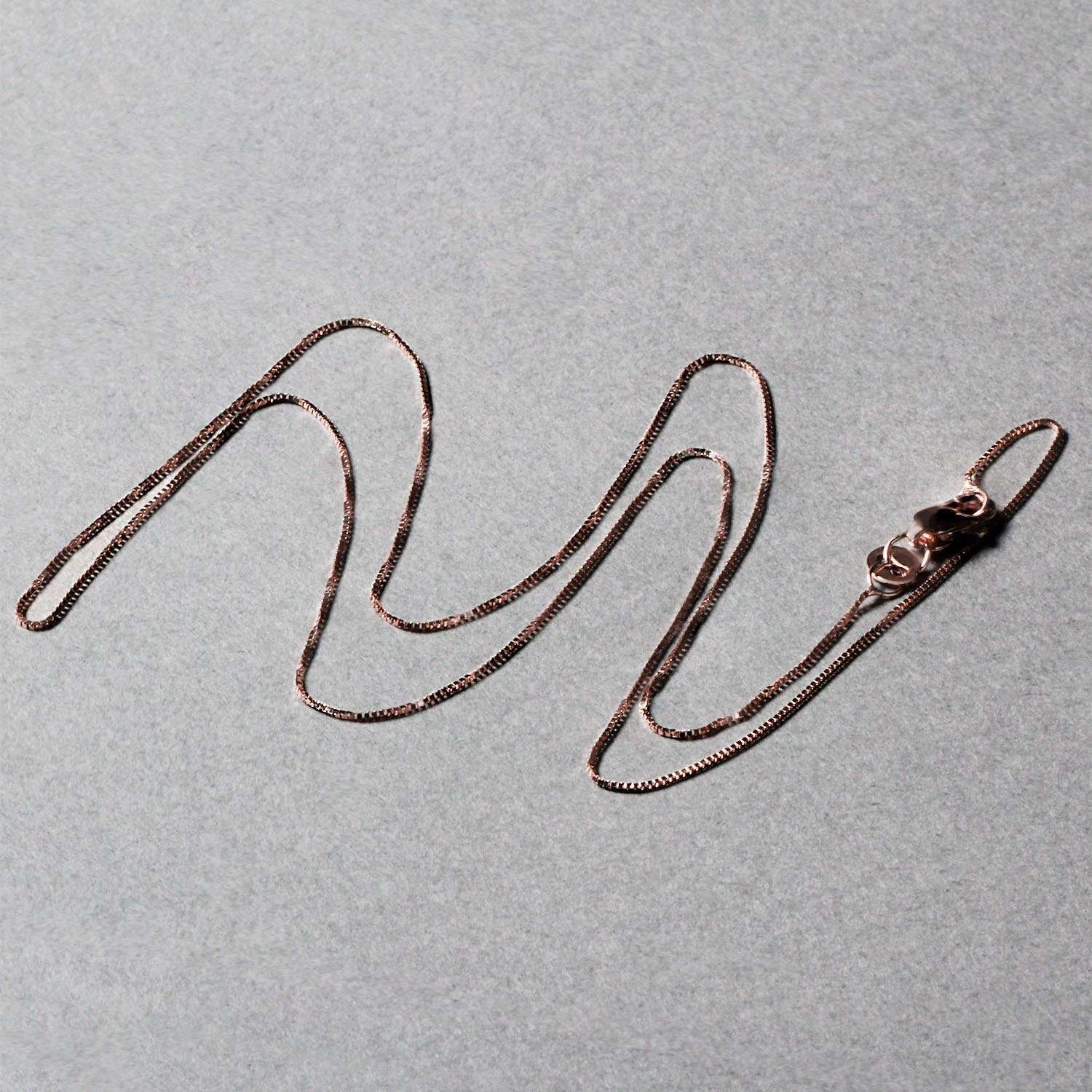 14k Rose Gold Classic Box Chain (0.45 mm) - Image 6