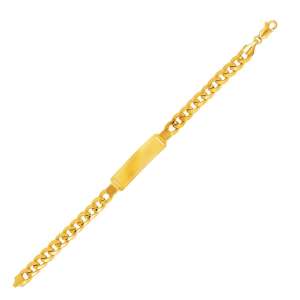 14k Yellow Gold Mens ID Cuban Chain Bracelet (8.00 mm)