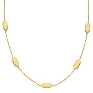 Elongated Hexagon Necklace in 14K Yellow Gold