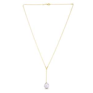 14k Yellow Gold Tesoro Pearl Lariat Necklace