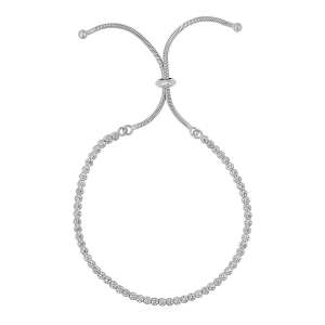 Adjustable Tennis Style Bracelet with Cubic Zirconia in Sterling Silver(4.00 mm)