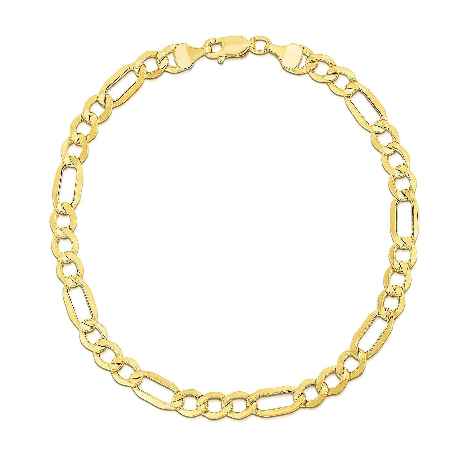 10k Yellow Gold Lite Figaro Bracelet (5.60 mm) - Image 2
