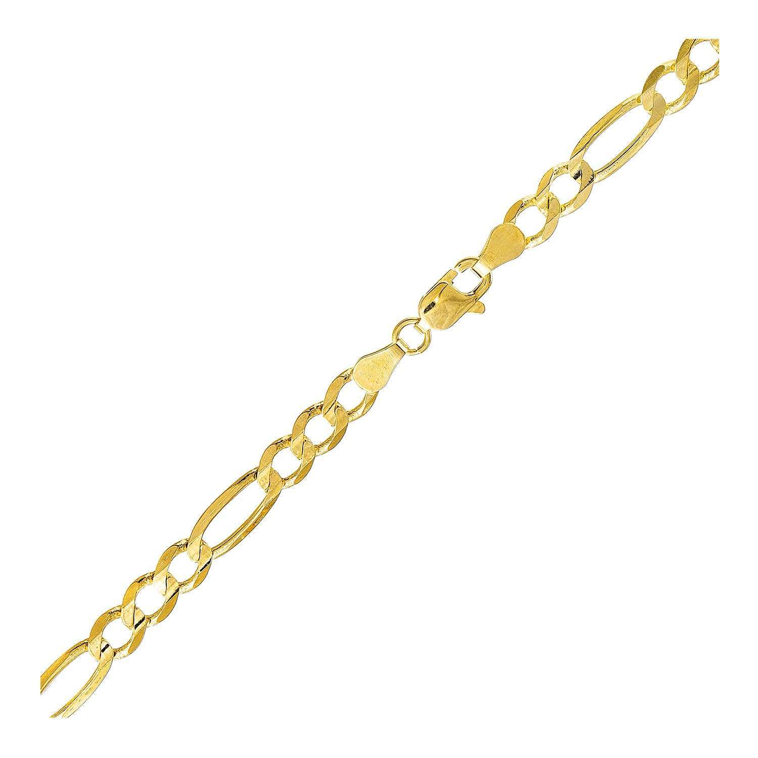 10k Yellow Gold Lite Figaro Bracelet (5.60 mm) - Image 3