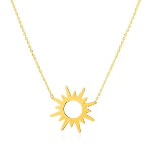14K Yellow Gold Sunburst Necklace