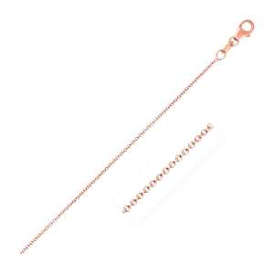 14k Pink Gold Round Cable Link Chain (1.1 mm)