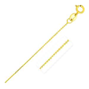 14k Yellow Gold Diamond Cut Cable Link Chain (0.68 mm)