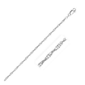 14k White Gold Singapore Chain (2.10 mm)