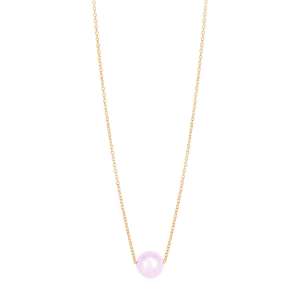 14k Rose Gold Pearl Solitaire Necklace