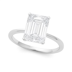 5 Carat Radiant Lab Grown IGI G/VS1 Diamond Solitaire Ring in 14K White Gold