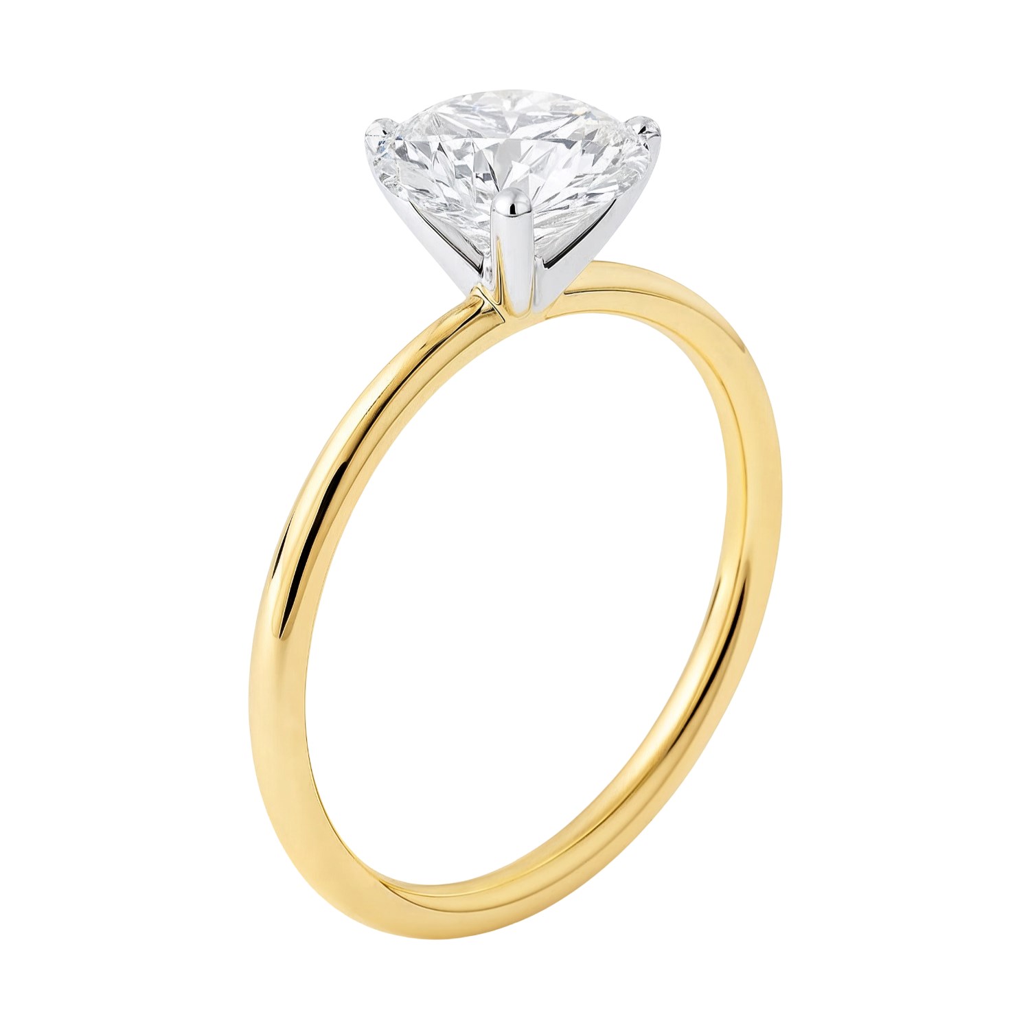1 1/2 Carat Round Lab Grown IGI G/VS1 Diamond Solitaire Ring in 10K Yellow Gold - Image 2