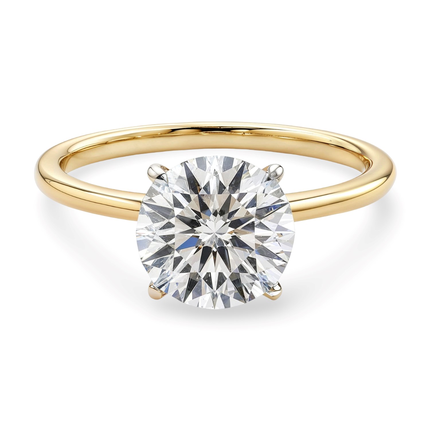 1 1/2 Carat Round Lab Grown IGI G/VS1 Diamond Solitaire Ring in 10K Yellow Gold - Image 3