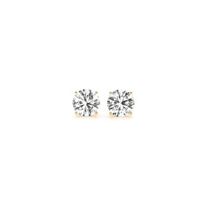1 cttw Certified IGI Lab Grown Round Diamond Earrings 14k Yellow Gold (G/VS2)