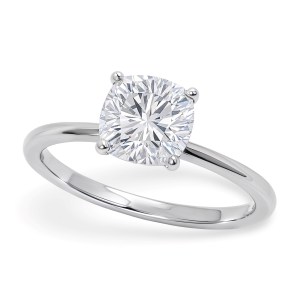 1 1/2 Carat Cushion Lab Grown IGI G/VS1 Diamond Solitaire Ring in 14K White Gold