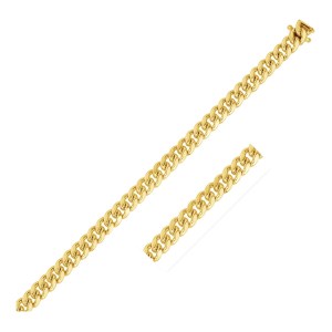 10k Yellow Gold Classic Miami Cuban Solid Bracelet (5.00 mm)