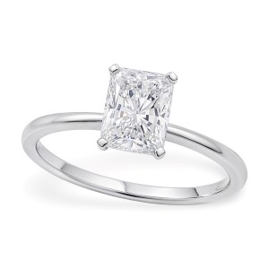 1 1/2 Carat Radiant Lab Grown IGI G/VS1 Diamond Solitaire Ring in 10K White Gold
