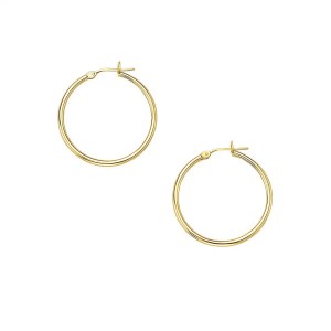 10k Yellow Gold Polished Hoop Earrings (2x30mm)