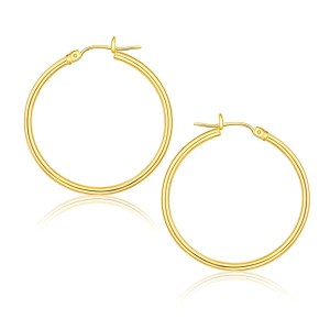 10k Yellow Gold Polished Hoop Earrings (1.5x25mm)