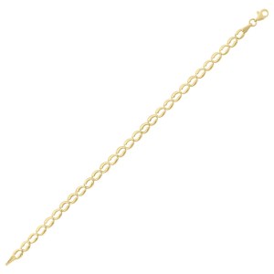 10K Yellow Gold Fancy Open Oval Link Bracelet
