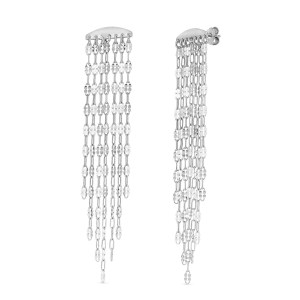 Sterling Silver Rhodium Plated Fancy Mariner Drop Earrings