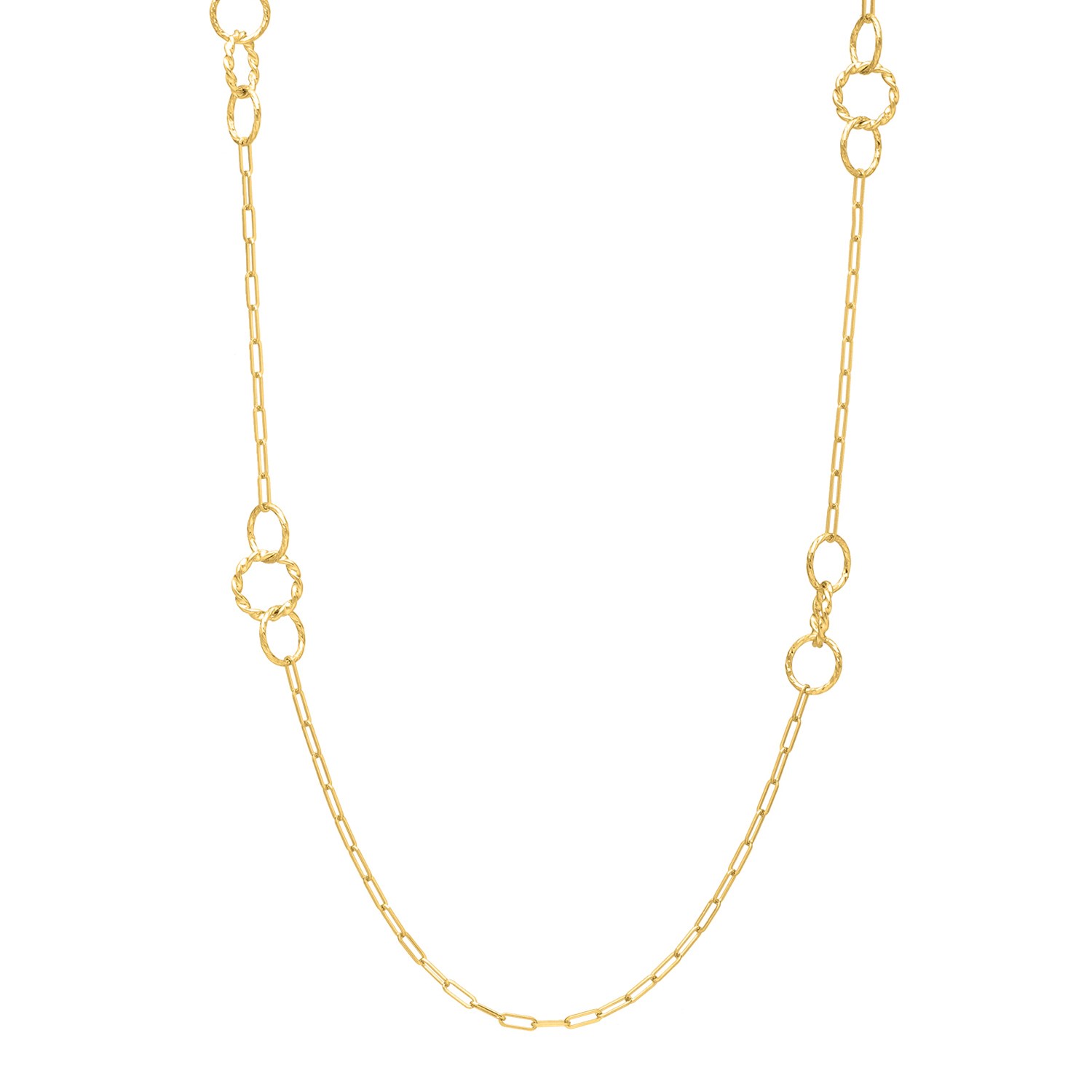 Twistted Link Necklace in 14K Yellow Gold