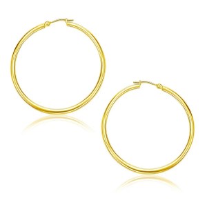 10k Yellow Gold Polished Hoop Earrings (1.5x30mm)